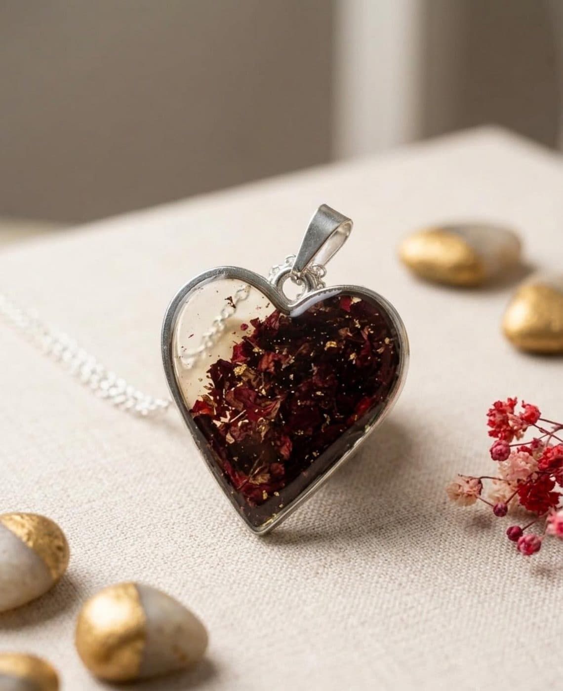 Rose Petal Heart Pendant